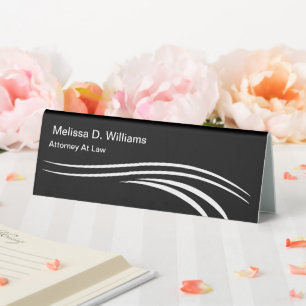 Sleek Modern Attorney Desk Name Plaque Template Tischaufsteller