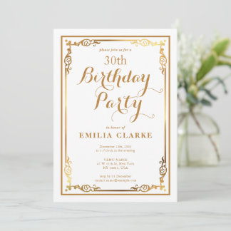 Sleek Modern Birthday Party Einladungen für Erwach