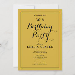 Sleek Modern Birthday Party Einladungen für Erwach