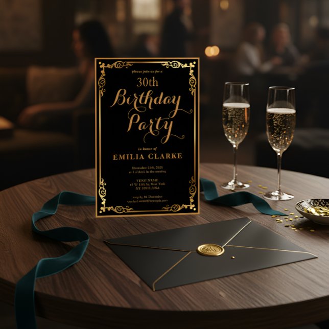 Sleek Modern Birthday Party Einladungen für Erwach (Von Creator hochgeladen)