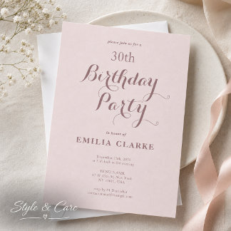 Sleek Modern Birthday Party Einladungen für Erwach
