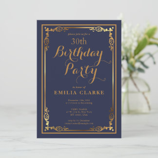Sleek Modern Birthday Party Einladungen für Erwach