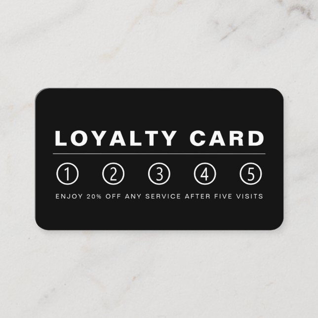 Sleek Modern - Black & White - Loyalty Card Treuekarte (Vorderseite)