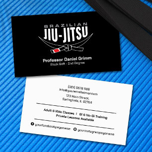 Sleek modern brasilianisch Jiu-Jitsu Professor Visitenkarte