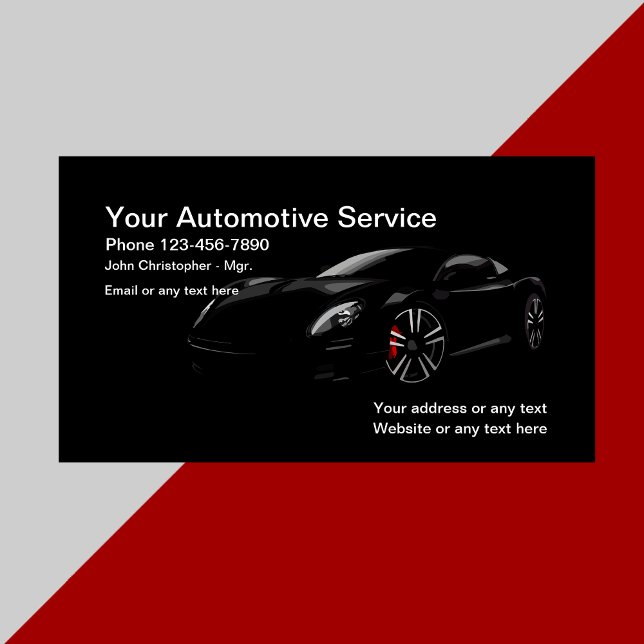 Sleek Modern Cool Automotive Visitenkarte (Von Creator hochgeladen)