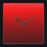 Sleek Modern Crimson Red Wall Clocks Quadratische Wanduhr<br><div class="desc">An original design by Mark Antum.</div>
