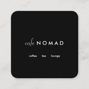 Sleek Modern Designer Café Boutique Black Quadratische Visitenkarte