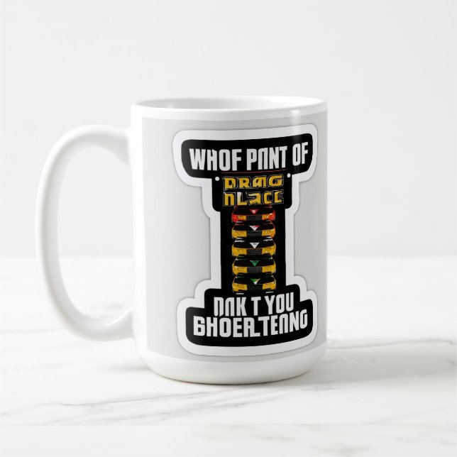 Sleek Modern Drag Race Car Abzeichen Sticker - Sil Kaffeetasse (Links)