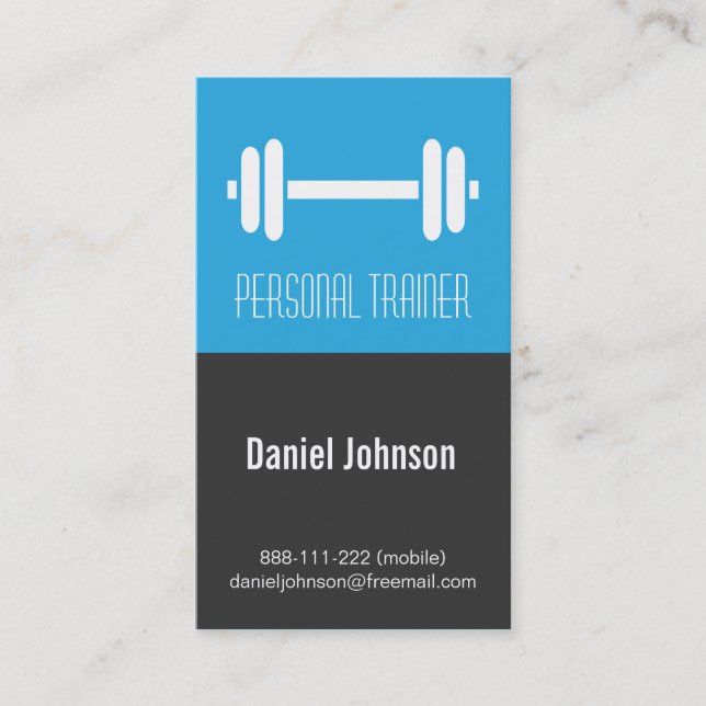 Sleek Modern Fitness Personal Trainer Weichen Visitenkarte (Vorderseite)