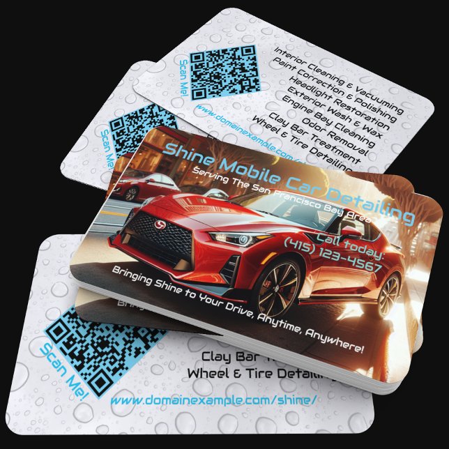 Sleek Modern Mobile Auto Car im Detail QR-URL Visitenkarte (Von Creator hochgeladen)