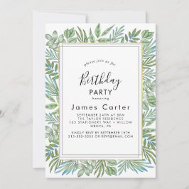 Sleek Modern Script Birthday Party Einladung