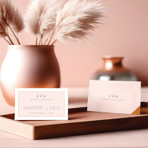 Sleek Moderne minimalistische Blush Pink & Gold Visitenkarte