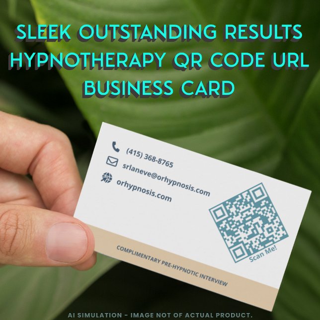 Sleek Outstanding Results Hypnotherapy QR Code URL Visitenkarte (Von Creator hochgeladen)