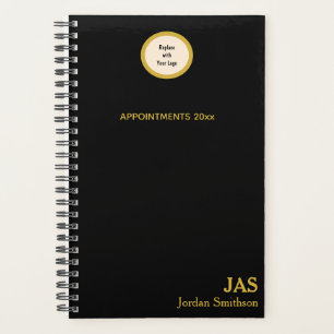 Sleek Personalisiert Black Gold Terminkalender Planer