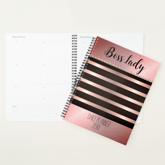 Sleek Pink Striped Boss Lady Planer (Anzeige)