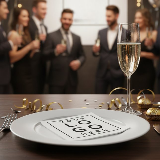 Sleek Professional Black Square Corporate Logo Serviette (Sleek Professional Black Square Corporate Logo Napkins)