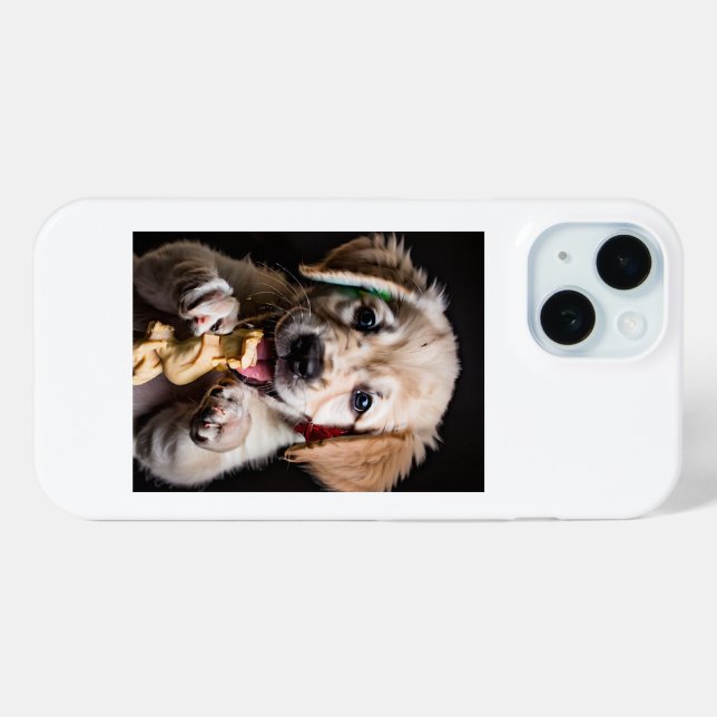 Sleek Protection White iphone15 Case (Rückseite (Horizontal))