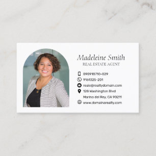 Sleek Real Anwesen Agent Modernes Weiß Minimalisti Visitenkarte
