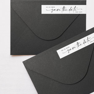 Sleek Romance   Schwarz Save the Date weiß  