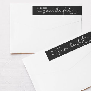 Sleek Romance Snow White Onyx Black Save the Date