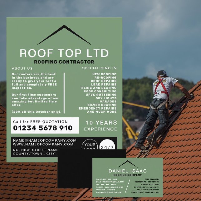 Sleek Roof, Roofer, Dachauftragnehmerin Flyer (Von Creator hochgeladen)