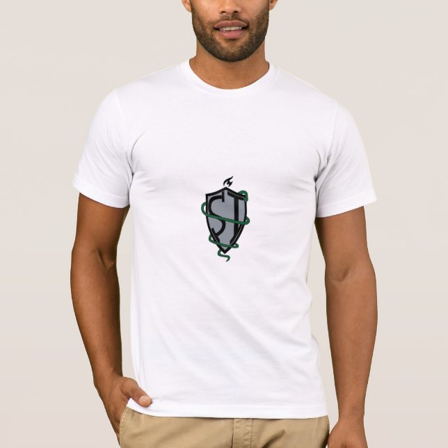 "Sleek Serpent Shield T-Shirt Design" (Devant)