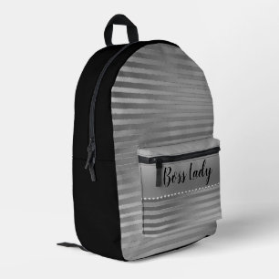 Sleek Silver Boss Lady Bedruckter Rucksack