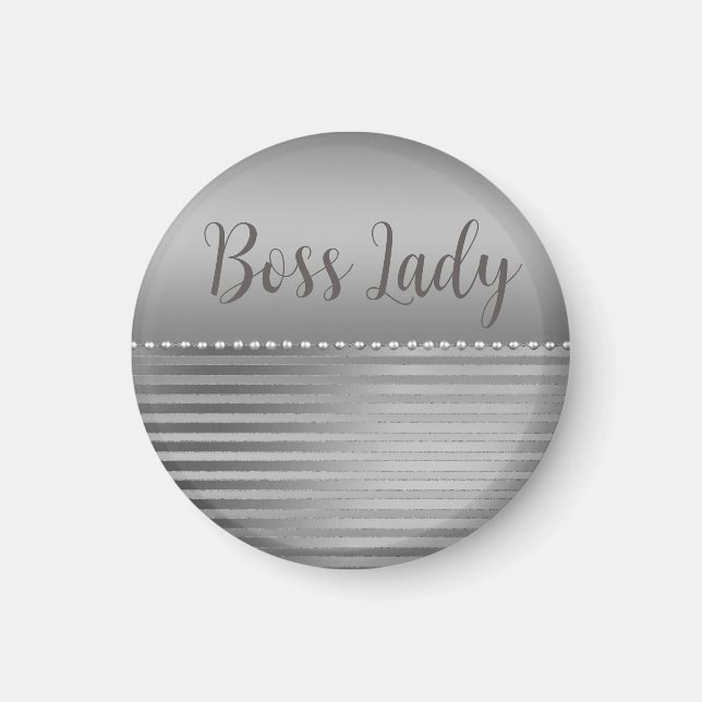 Sleek Silver Boss Lady Magnet (Vorne)