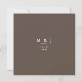 Sleek & Simple Modern Chocolate Square Wedding Einladung