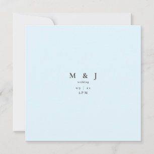 Sleek & Simple Modern Ice Blue Square Wedding Einladung