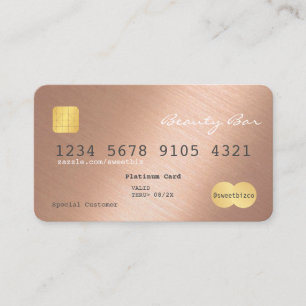 Sleek Simplistic Credit Card Shinting Rose Gold Visitenkarte