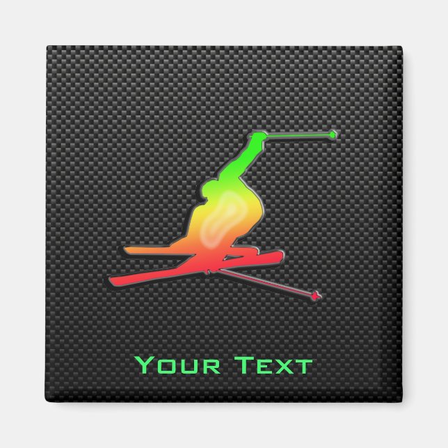 Sleek Snow Skiing Magnet (Vorne)