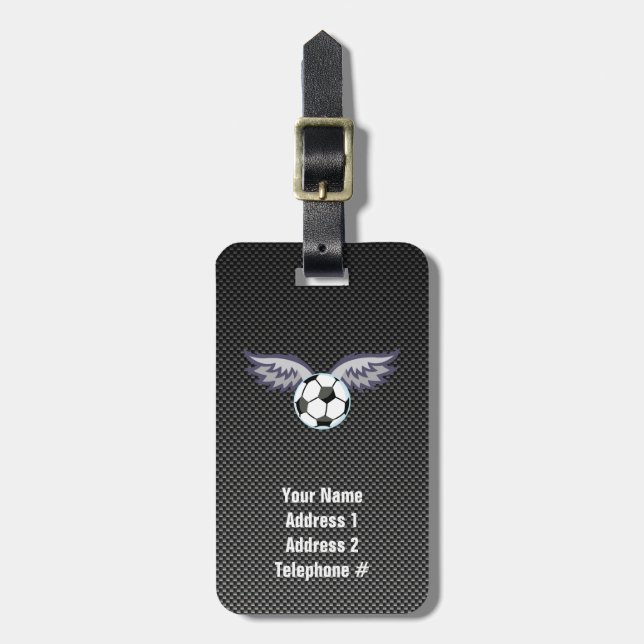 Sleek Soccer Ball Wings Gepäckanhänger (Vorderseite vertikal)