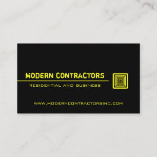 Sleek Square Business Card, Schwarz und Gelb Visitenkarte