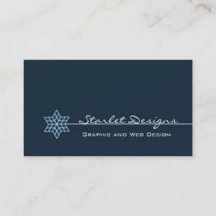 Sleek Starlet Business Card, Navy Blue Visitenkarte