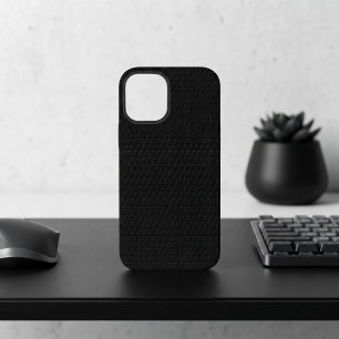 Sleek Stealth Schwarz Carbon-Mikro-Tech-Textur iPhone 12 Mini Hülle