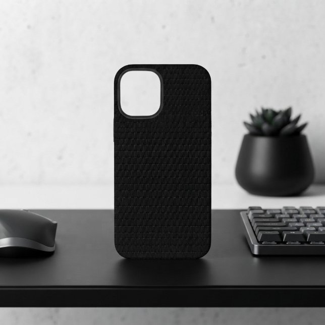 Sleek Stealth Schwarz Carbon-Mikro-Tech-Textur iPhone 12 Mini Hülle (Von Creator hochgeladen)