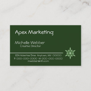 Sleek Sternexplosion Business Card, Forest Green Visitenkarte