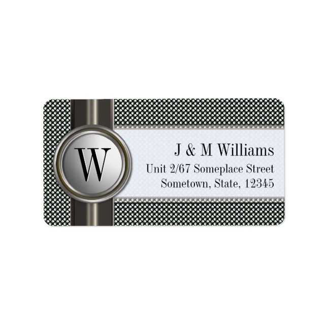Sleek + Stilvolle Metallic Silver Address Labels Adressaufkleber (Vorne)
