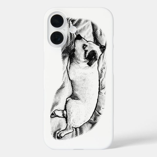 Sleek Terrier Portrait mit feinen Facetten iPhone 16 Hülle (Rückseite)
