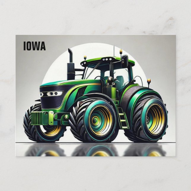 Sleek Tractor Iowa Postkarte (Vorderseite)