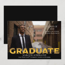Sleek Uni | Univ Foto Graduate Black | Gold