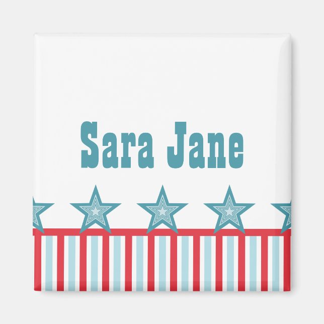 Sleek US Flagge Magnet (Vorne)