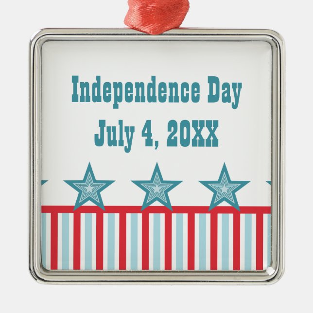 Sleek US Flagge Premium Square Ornament (Vorne)
