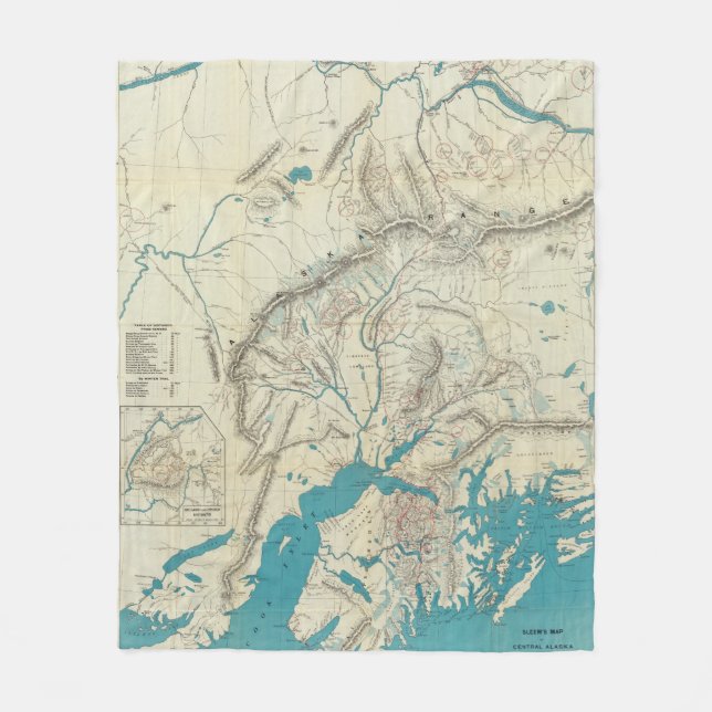 Sleems Karte von Mittelalaska Fleecedecke (Vorderseite)