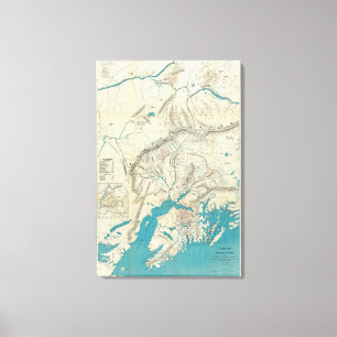 Sleems Karte von Mittelalaska Leinwanddruck