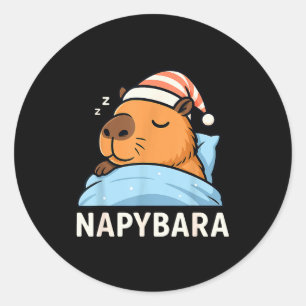 Sleeng Capybara Napybara Schlafshirt Schlafanzug J Runder Aufkleber