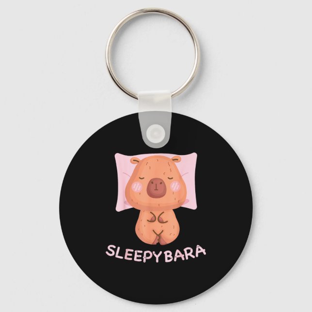 Sleeng Capybara Pajamas Nightgown Sleepybara Roden Schlüsselanhänger (Vorderseite)