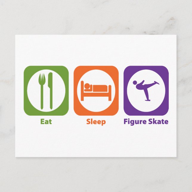 Sleep-Abbildung-Skate essen Postkarte (Vorderseite)