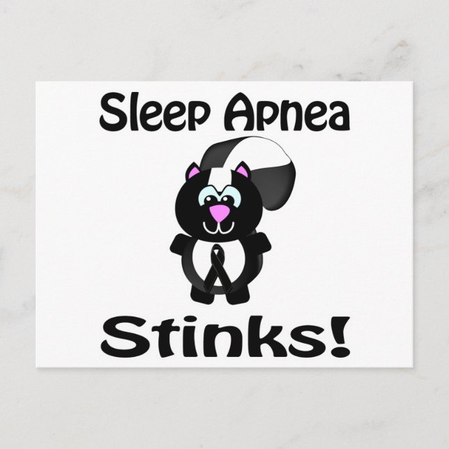 Sleep Apnea stinks Skunk Awareness Design Postkarte (Vorderseite)